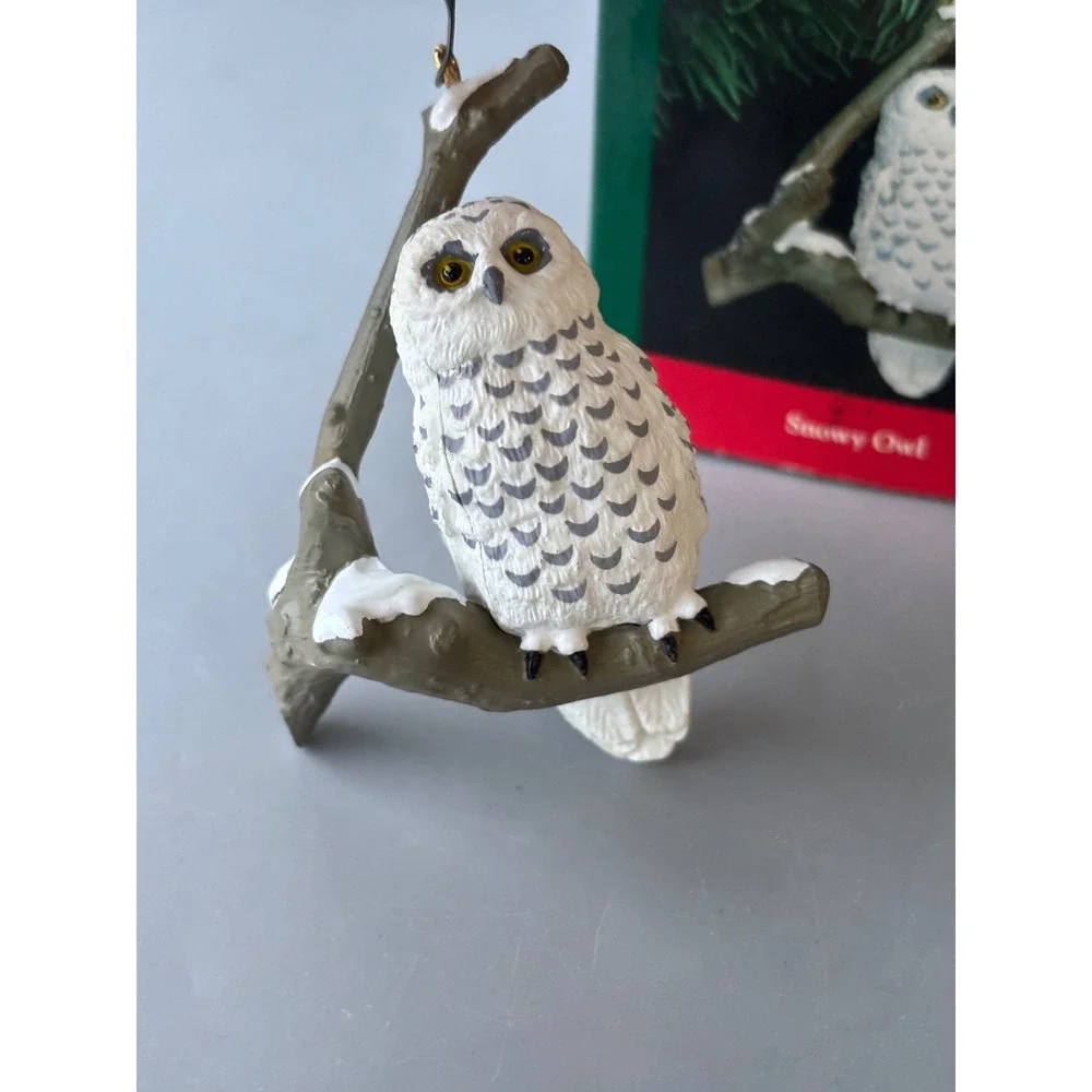 Vintage 1991 Hallmark Keepsake Snowy Owl Christmas Ornament‎ QX526-9 White Owl